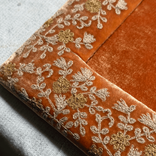 Jamila Silk Velvet Tabletop Frame in Tangerine (#13)