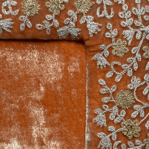 Jamila Silk Velvet Tabletop Frame in Tangerine (#13)