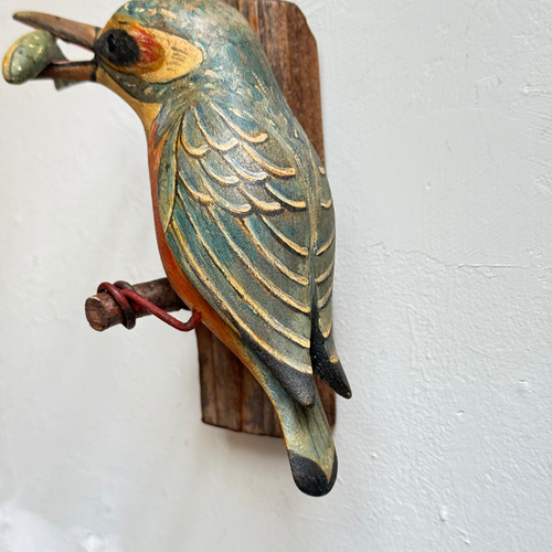 Black Forest Carved Bird with Fish (#12-12)