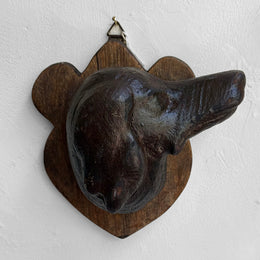 Early 20th-century Black Forest Carved Dog Head (9-13)