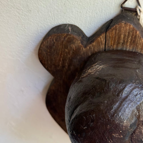 Early 20th-century Black Forest Carved Dog Head (9-13)