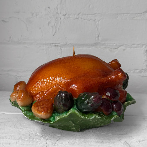 Piatto con Pollo Roasted Chicken Plate with Vegetables Candle