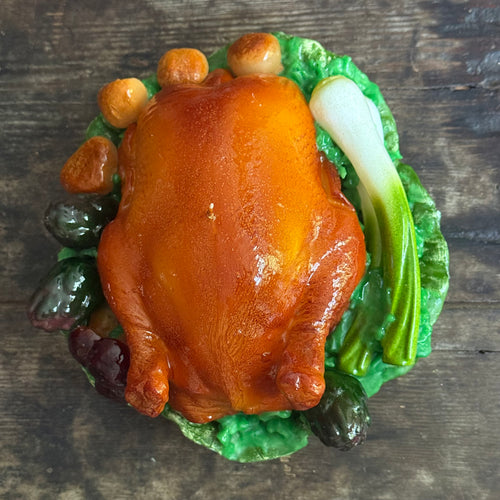 Piatto con Pollo Roasted Chicken Plate with Vegetables Candle