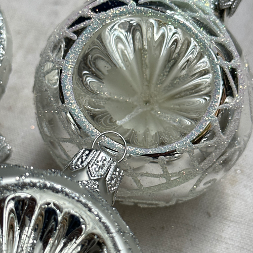 Set of 6 Silver Reflector Ornaments