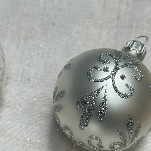 Set of 6 Silver Reflector Ornaments