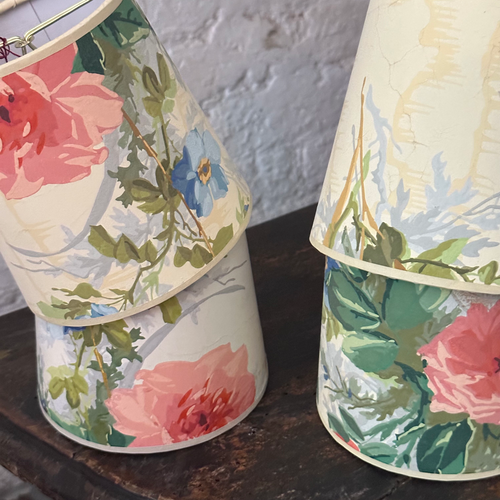 5" H Antique French Paper Custom Lampshade Set of 4 #2414 E