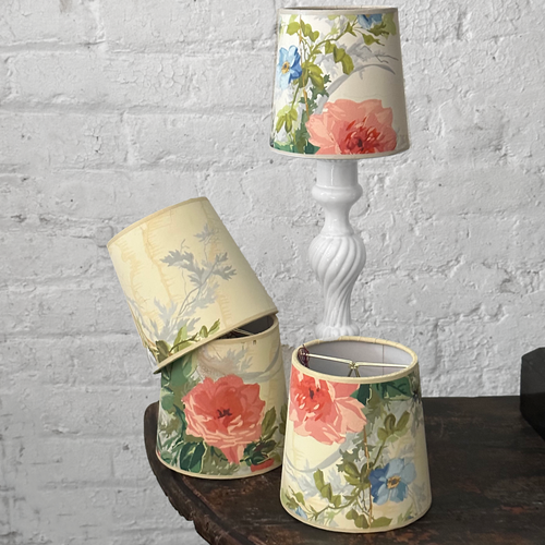 5" H Antique French Paper Custom Lampshade Set of 4 #2414 E