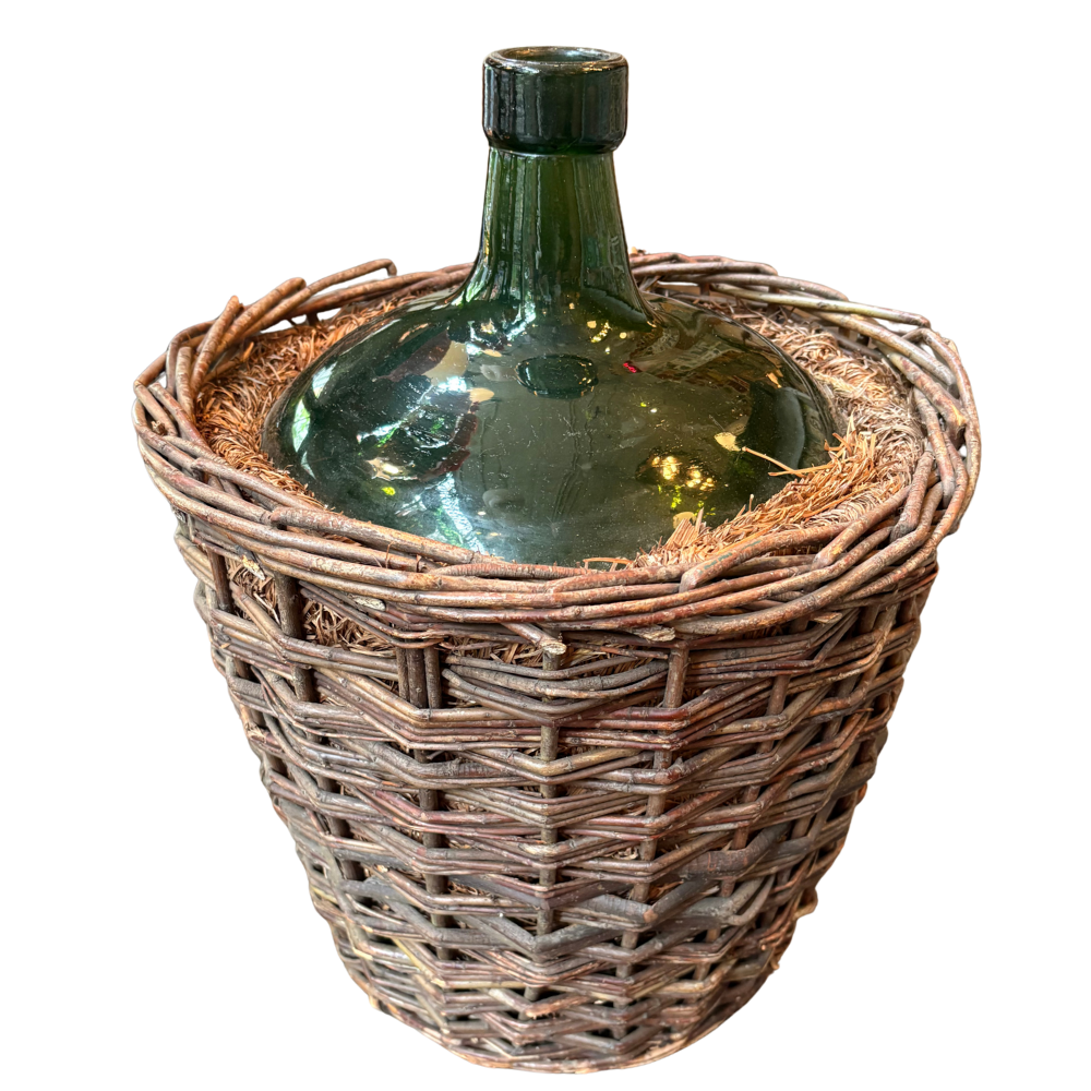 Early 20th-century European Blown Glass Cased Demijohn