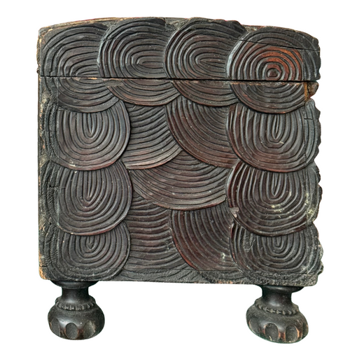 Early 20th-century Black Forest Carved Wooden Trunk