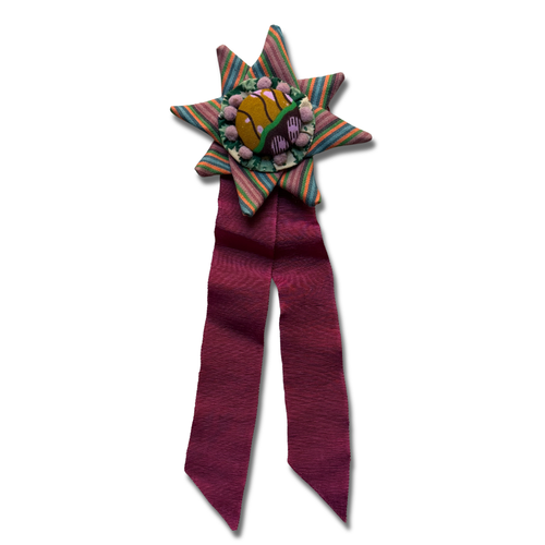Vintage Dead Stock Ribbon Rosette Pin #13