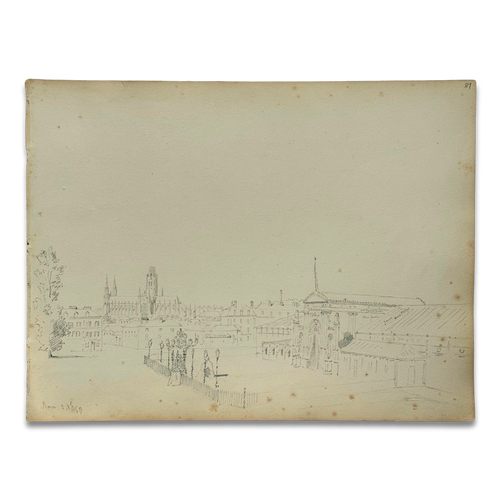 19th-century French Pencil Drawing by Alphonse Baril (#81)