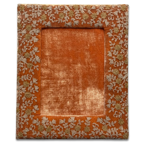 Jamila Silk Velvet Tabletop Frame in Tangerine (#13)