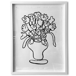 Hugo Guinness "Flower Vase" Custom Framed Linocut