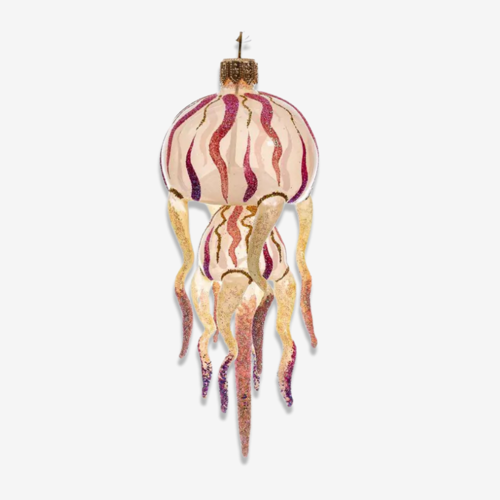 Pink and Creme Jellyfish Ornament