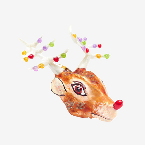 Reindeer Head With Antlers Ornament