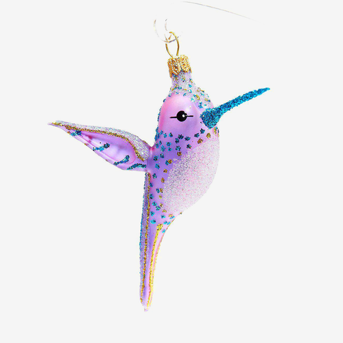 Small Purple Hummingbird Ornament
