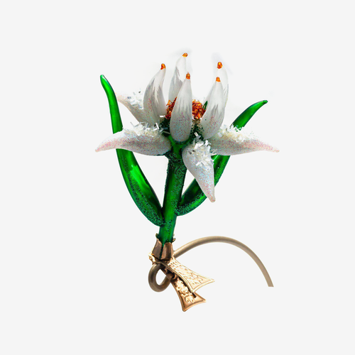 White Flower Clip-on Ornament