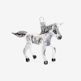 Small Grey Unicorn Ornament