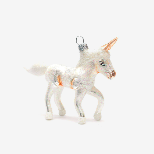 Small White Unicorn Ornament
