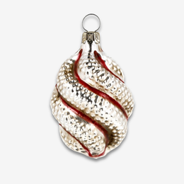 Oval Red Swirled Ornament
