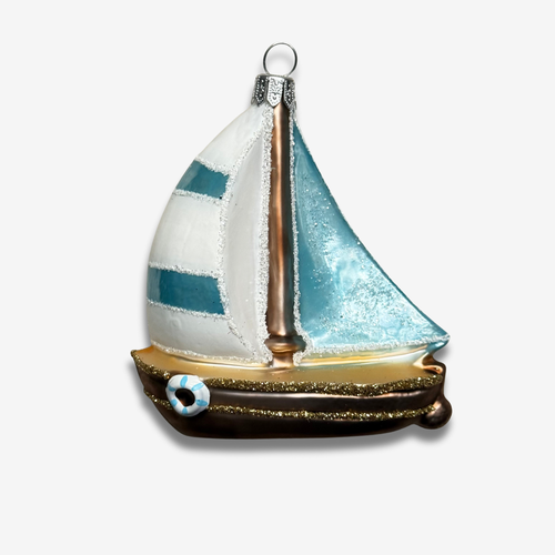 Light Blue Sailboat Ornament