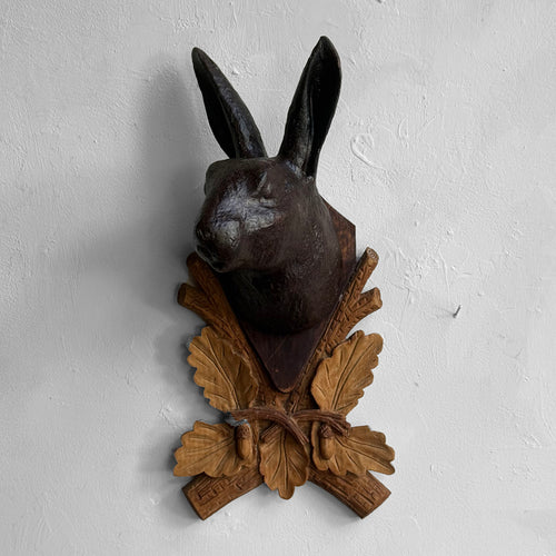 Black Forest Carved Rabbit Head (BFR-516)