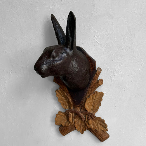 Black Forest Carved Rabbit Head (BFR-516)