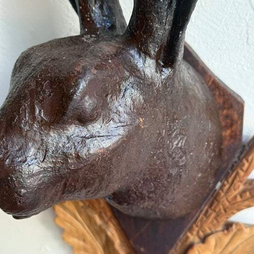 Black Forest Carved Rabbit Head (BFR-516)