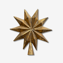 Small Yesteryear Antique Gold Star Tree Topper