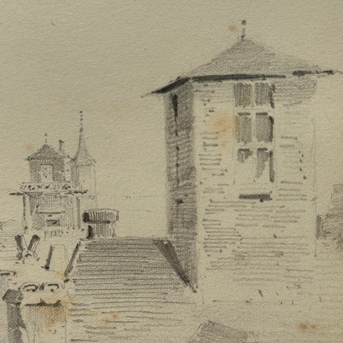 19th-century French Pencil Drawing by Alphonse Baril (#75)