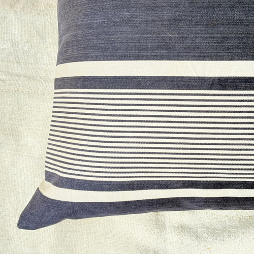 Custom 19th-century French Ticking Pillow (#3-08)