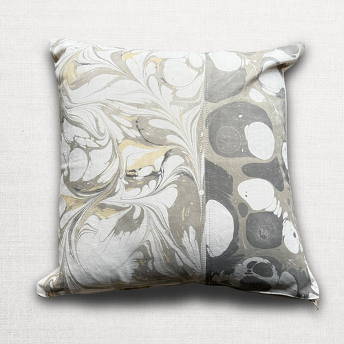 Hand Marbled One-of-a-Kind Pillow (26-07)