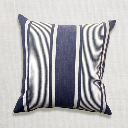 Custom 19th-century French Ticking Pillow (#3-08)