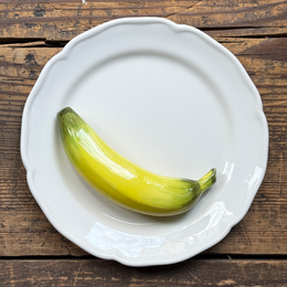 Trompe L'oeil Banana Plate with Wavy Rim