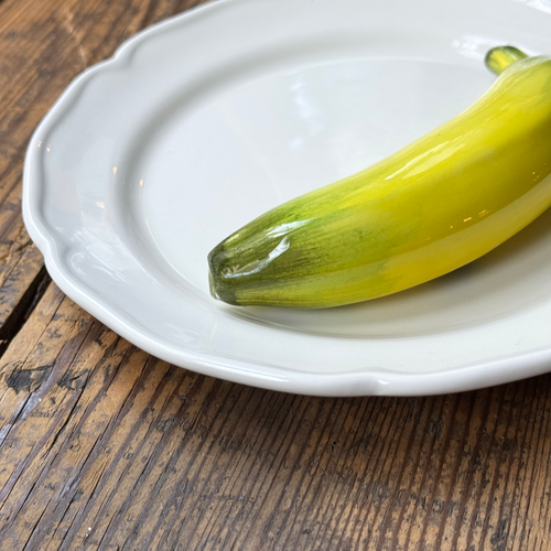 Trompe L'oeil Banana Plate with Wavy Rim