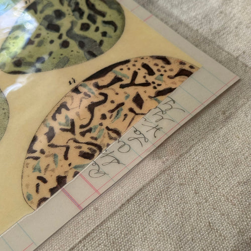One-of-a-Kind Collaged Poppy & Eggs Mat (#14)