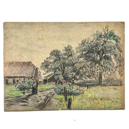 Evert Rabbers Early 20th-century Landscape Drawing (ER2412)