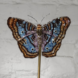Hand-Beaded Anertia Butterfly on Stand by Trovelore