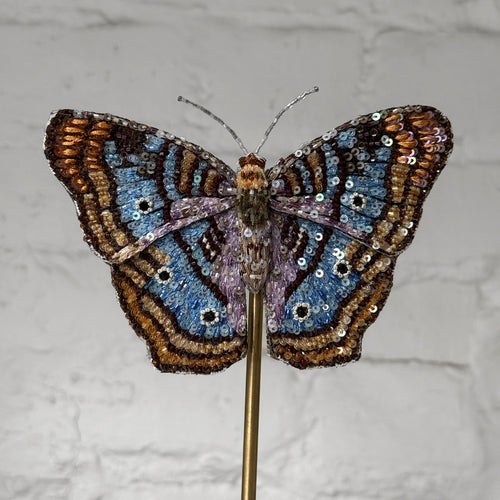 Hand-Beaded Anertia Butterfly on Stand by Trovelore