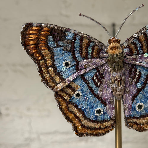 Hand-Beaded Anertia Butterfly on Stand by Trovelore