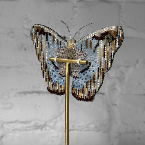 Hand-Beaded Anertia Butterfly on Stand by Trovelore