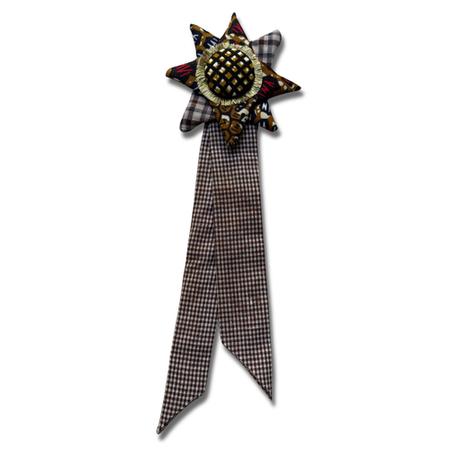 Vintage Dead Stock Ribbon Rosette Pin #14