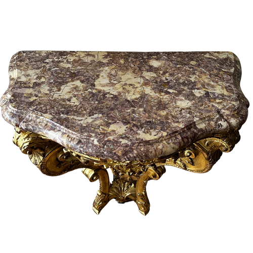 Early 20th Century Gilded Floating Wall Mounted Console Side Table