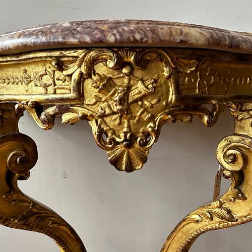 Early 20th Century Gilded Floating Wall Mounted Console Side Table