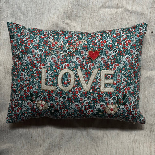 "Love" Embroidered Cushion (CS-823)