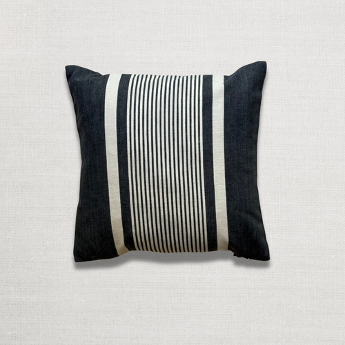 Custom 19th-century Small French Ticking Pillow (#39)