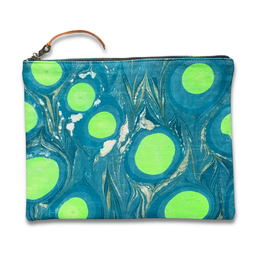 Hand Marbled One-of-a-Kind Zipper Pouch (#P10)