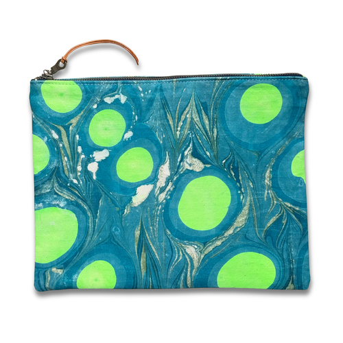 Hand Marbled One-of-a-Kind Zipper Pouch (#P10)