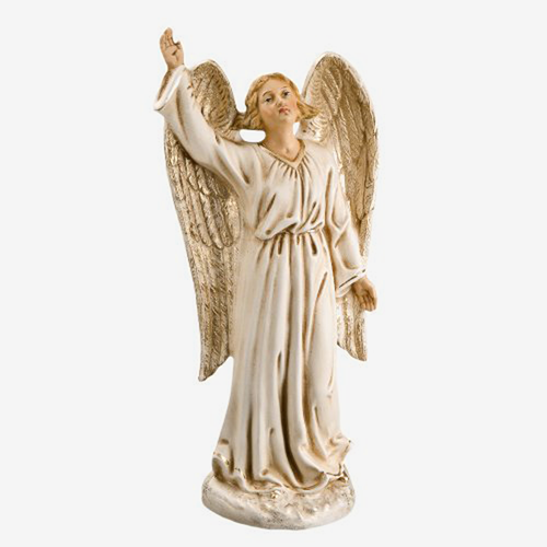 Proclaiming Angel Nativity Figure in Antique White