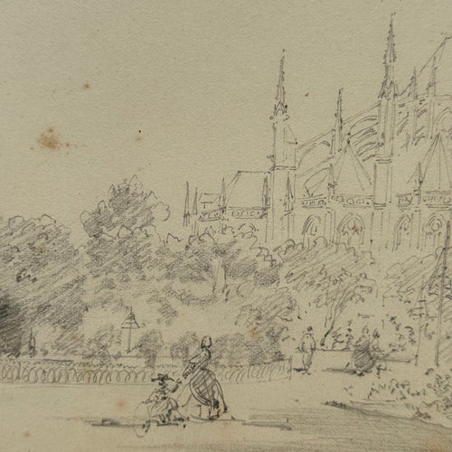 19th-century French Pencil Drawing by Alphonse Baril (#76)